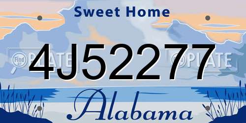 4J52277 Alabama License Plate