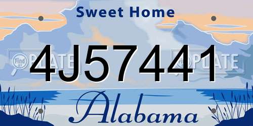 4J57441 Alabama License Plate