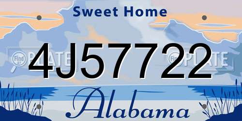 4J57722 Alabama License Plate