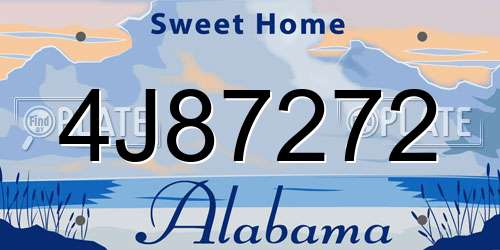 4J87272 Alabama License Plate