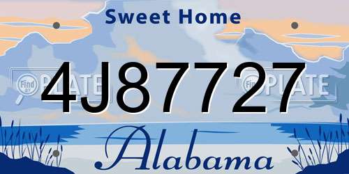 4J87727 Alabama License Plate