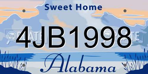 4JB1998 Alabama License Plate