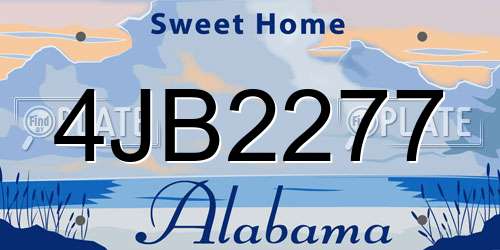 4JB2277 Alabama License Plate
