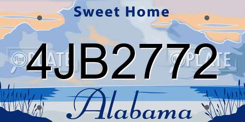 4JB2772 Alabama License Plate