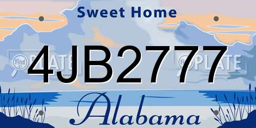 4JB2777 Alabama License Plate