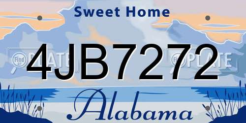 4JB7272 Alabama License Plate