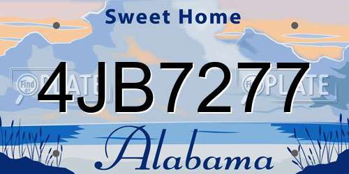 4JB7277 Alabama License Plate