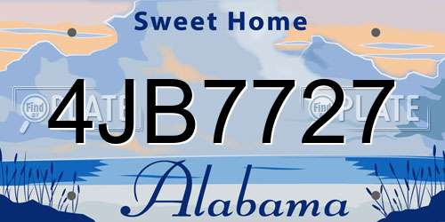 4JB7727 Alabama License Plate
