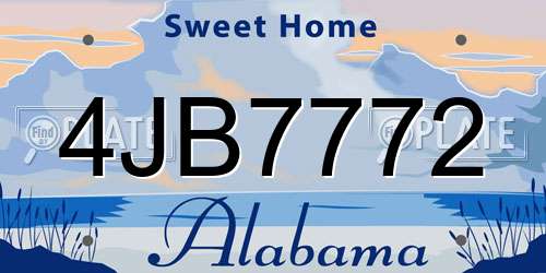 4JB7772 Alabama License Plate