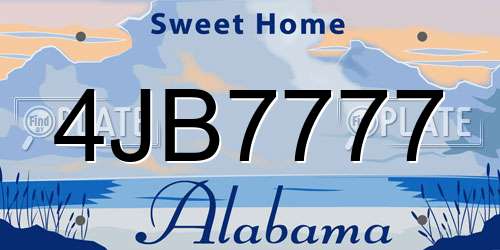 4JB7777 Alabama License Plate