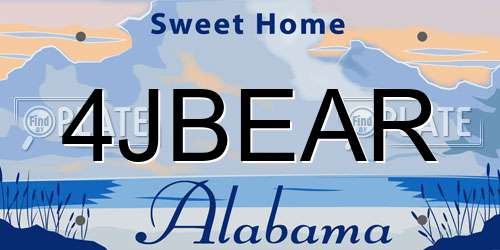 4JBEAR Alabama License Plate