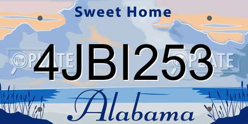 4JBI253 Alabama License Plate