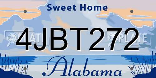 4JBT272 Alabama License Plate