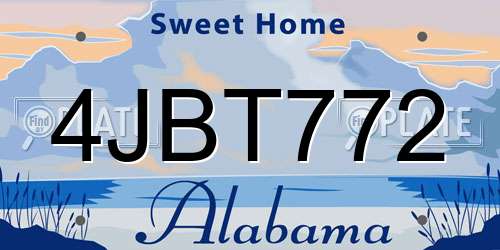 4JBT772 Alabama License Plate