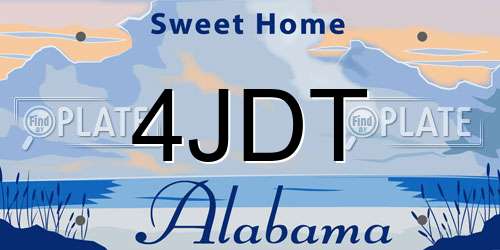 4JDT Alabama License Plate