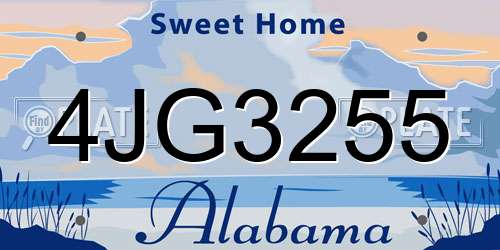 4JG3255 Alabama License Plate