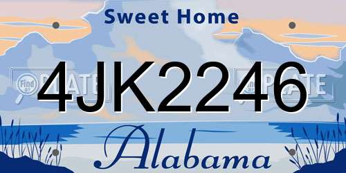 4JK2246 Alabama License Plate