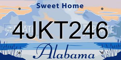 4JKT246 Alabama License Plate