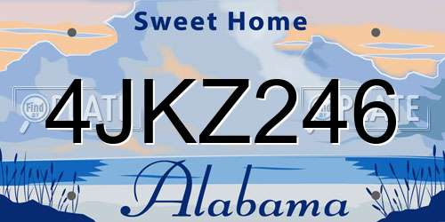 4JKZ246 Alabama License Plate
