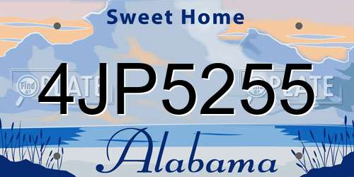 4JP5255 Alabama License Plate