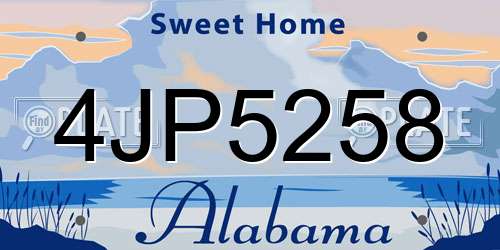 4JP5258 Alabama License Plate