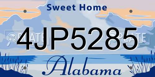 4JP5285 Alabama License Plate