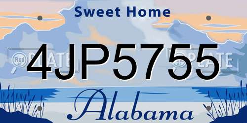 4JP5755 Alabama License Plate