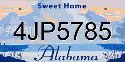 4JP5785 Alabama License Plate