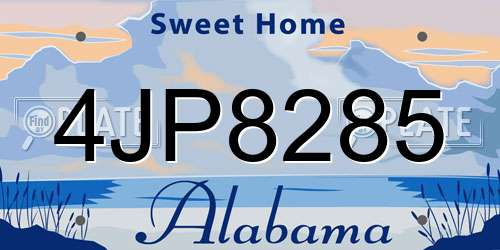 4JP8285 Alabama License Plate