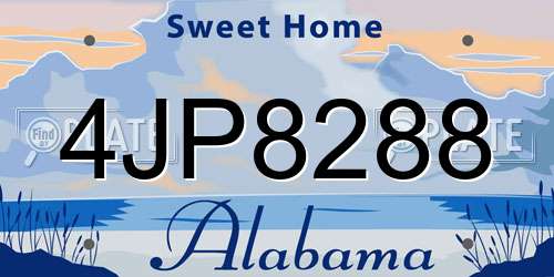 4JP8288 Alabama License Plate