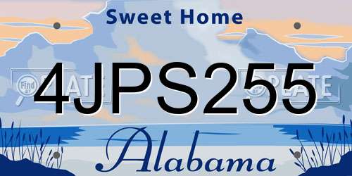 4JPS255 Alabama License Plate