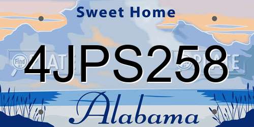 4JPS258 Alabama License Plate
