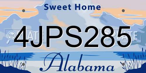 4JPS285 Alabama License Plate