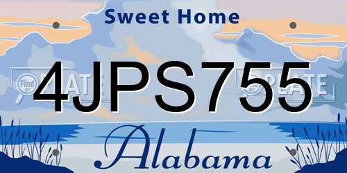4JPS755 Alabama License Plate