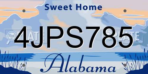 4JPS785 Alabama License Plate