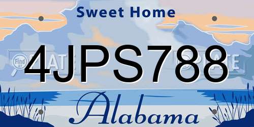 4JPS788 Alabama License Plate