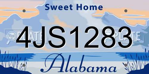 4JS1283 Alabama License Plate