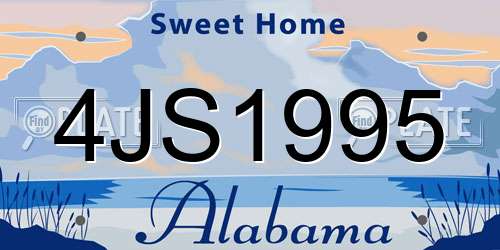4JS1995 Alabama License Plate
