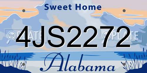 4JS2272 Alabama License Plate