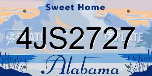 4JS2727 Alabama License Plate