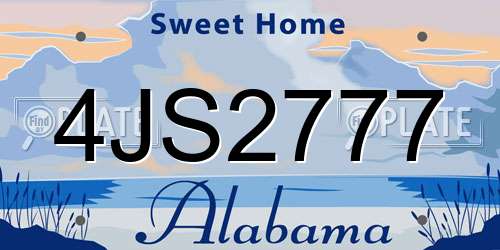 4JS2777 Alabama License Plate