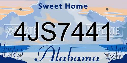 4JS7441 Alabama License Plate