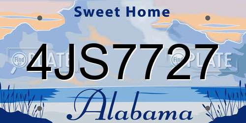 4JS7727 Alabama License Plate