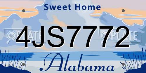 4JS7772 Alabama License Plate