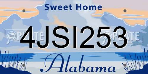 4JSI253 Alabama License Plate