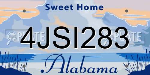4JSI283 Alabama License Plate