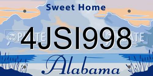 4JSI998 Alabama License Plate