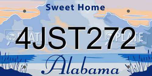 4JST272 Alabama License Plate