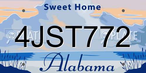 4JST772 Alabama License Plate