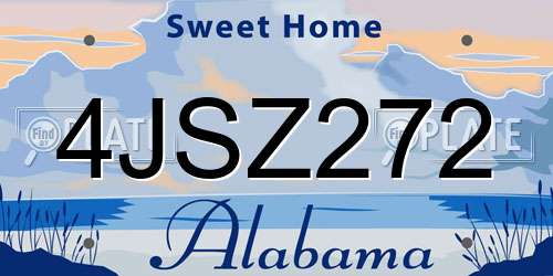 4JSZ272 Alabama License Plate